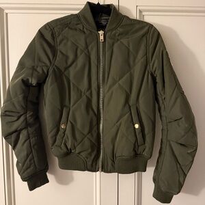 Romeo & Juliet Couture Quilted Green Bomber Jacket